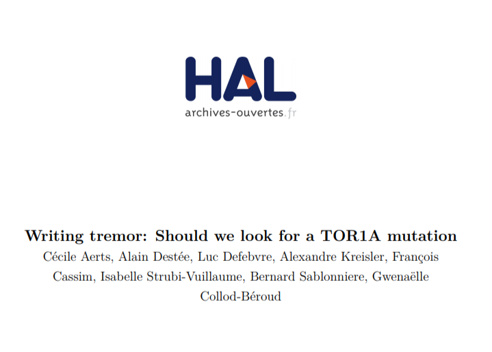 Writing tremor: Should we look for a TOR1A mutation?
